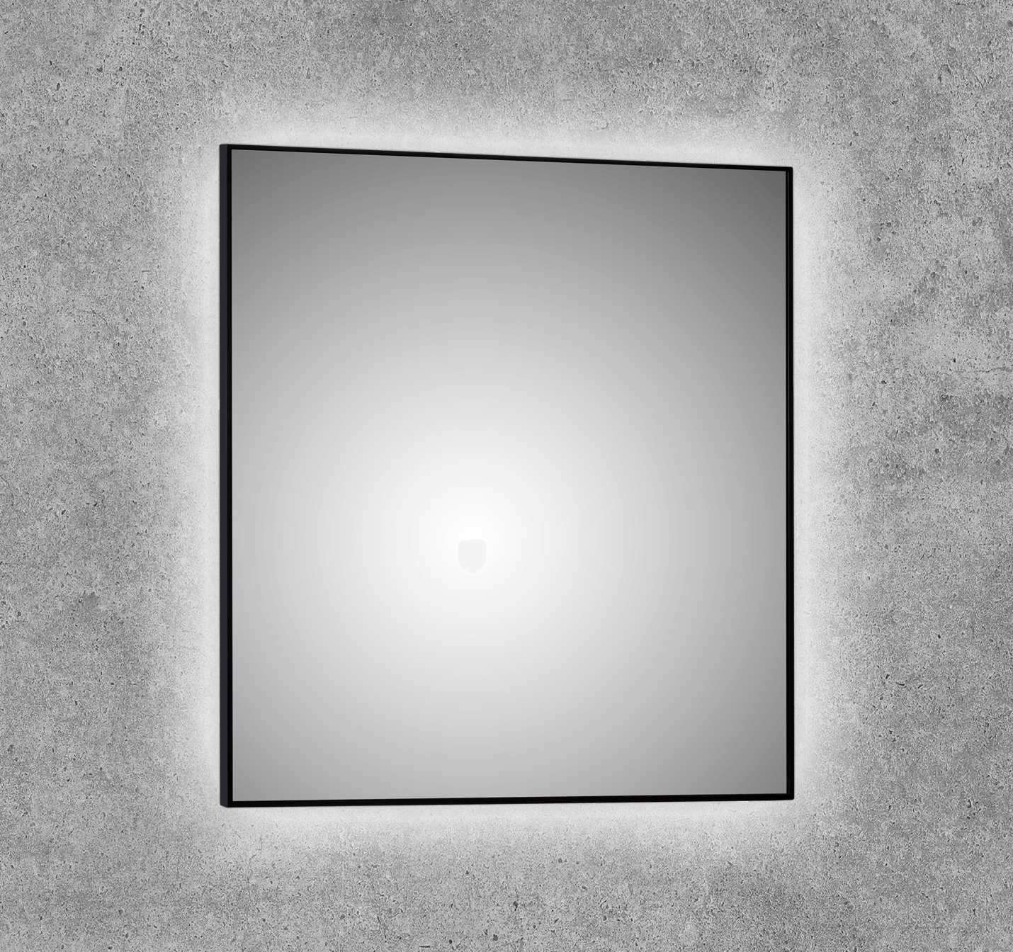 Espejo de baño luz led con tira marco aluminio negro mate